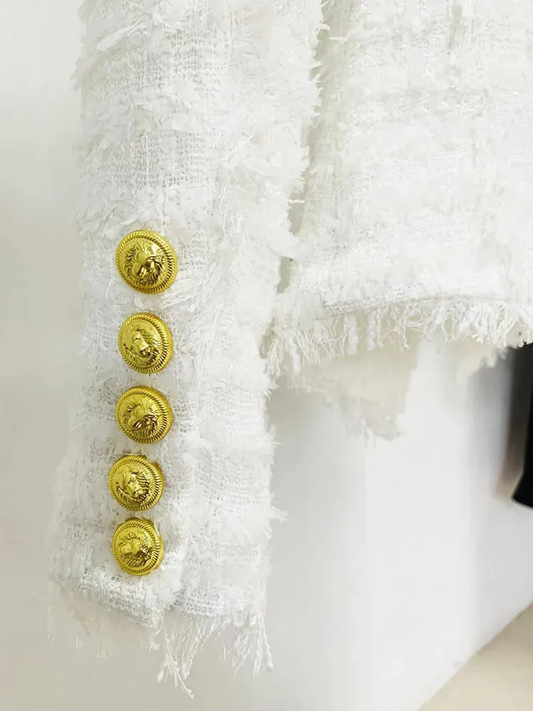White Woolen Blazer Jacket