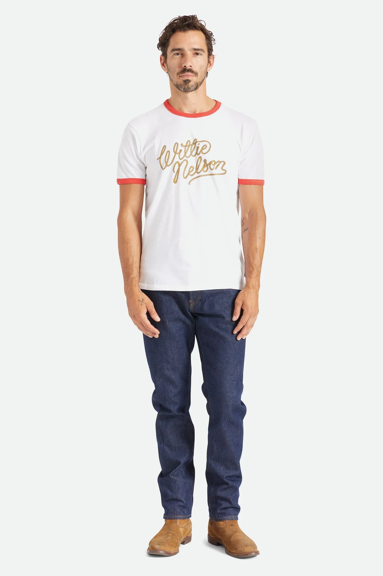 Willie Nelson S/S Ringer Tee - Washed Black