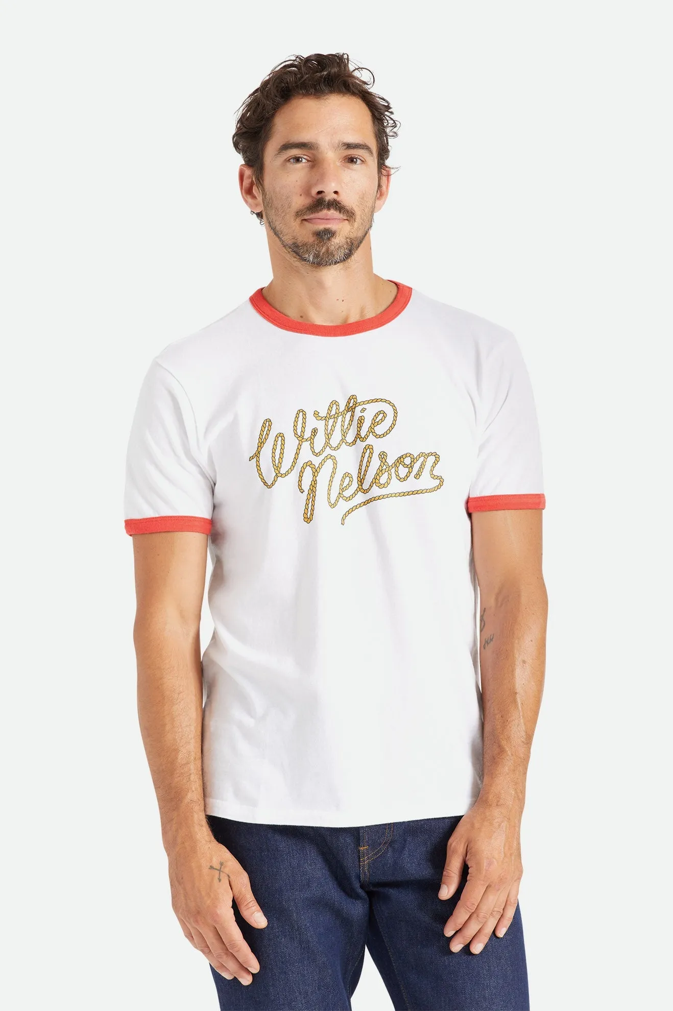 Willie Nelson S/S Ringer Tee - Washed Black