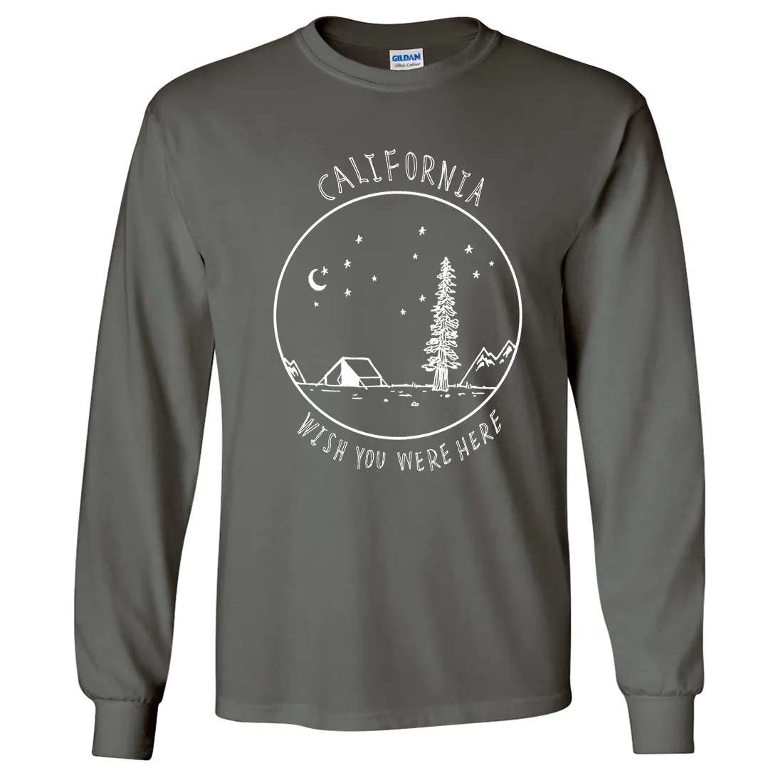 Wish You Were Here White Print Long Sleeve Shirt