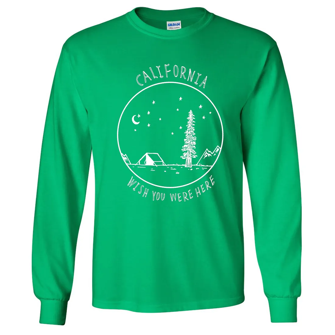 Wish You Were Here White Print Long Sleeve Shirt