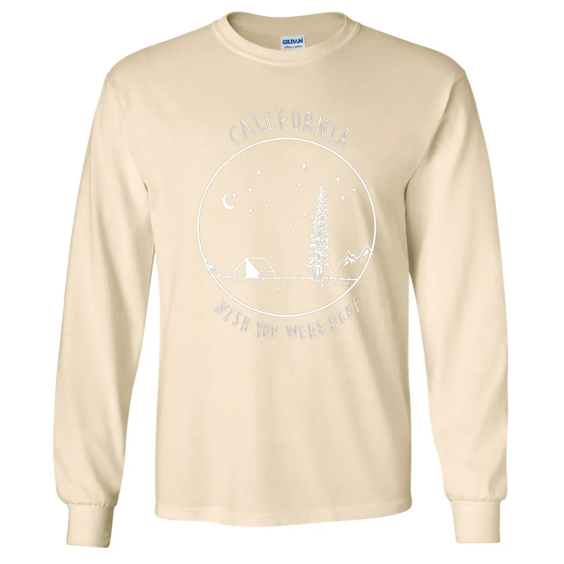 Wish You Were Here White Print Long Sleeve Shirt