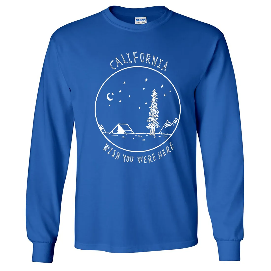 Wish You Were Here White Print Long Sleeve Shirt