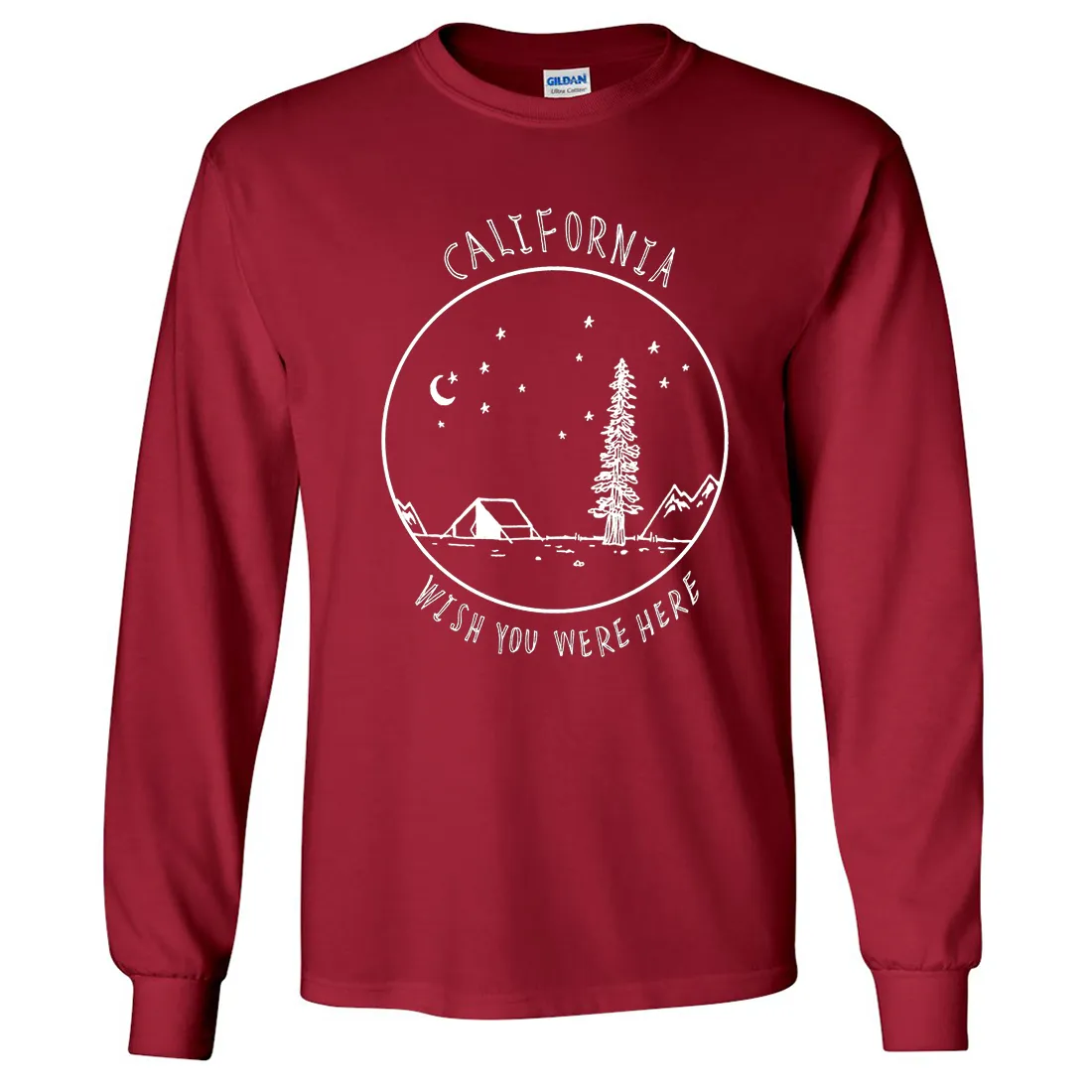 Wish You Were Here White Print Long Sleeve Shirt