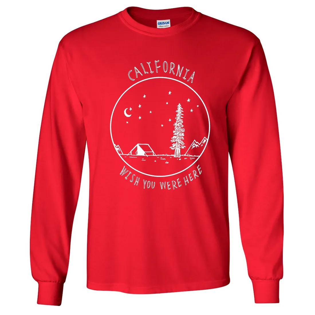 Wish You Were Here White Print Long Sleeve Shirt