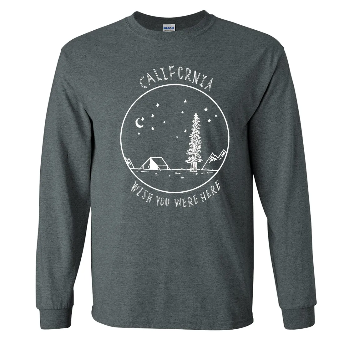 Wish You Were Here White Print Long Sleeve Shirt