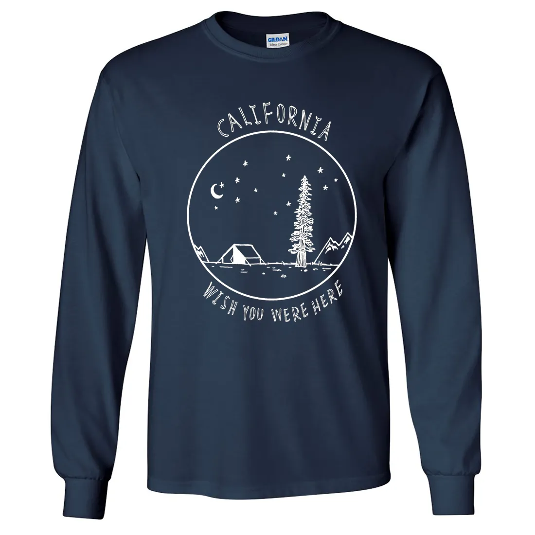 Wish You Were Here White Print Long Sleeve Shirt