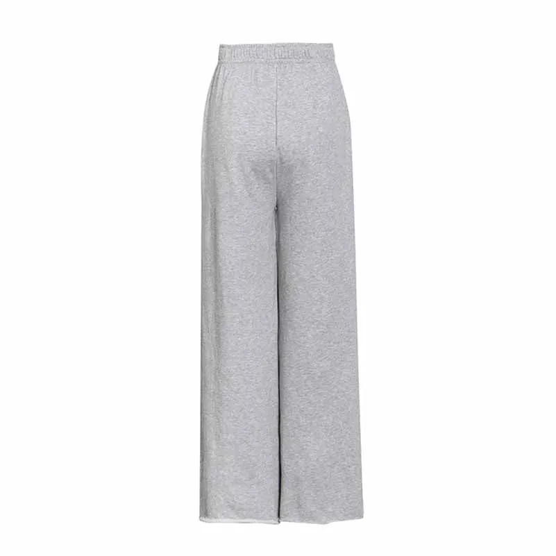 Women's casual 3 pieces pantsuits long sleeved hoodie with wide leg pants
