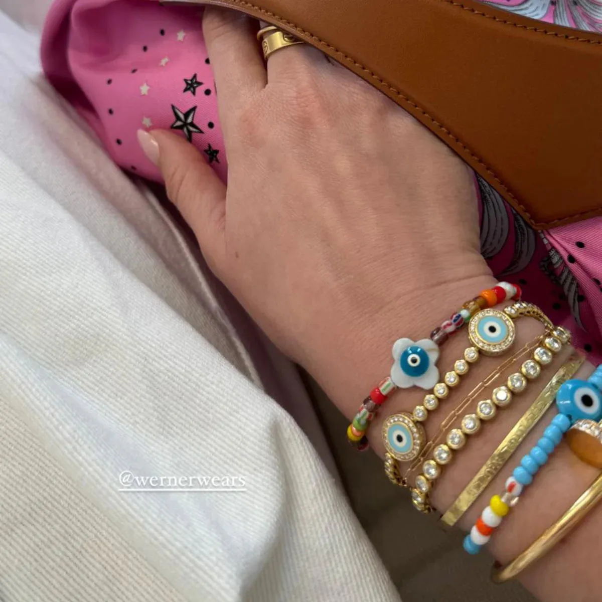 Women's Flower Eye Beaded Stretch Bracelet