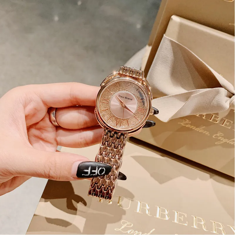 Women's Watch Roman Scale diamond large dial Stainless Steel strap elegant watch