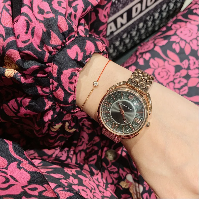 Women's Watch Roman Scale diamond large dial Stainless Steel strap elegant watch