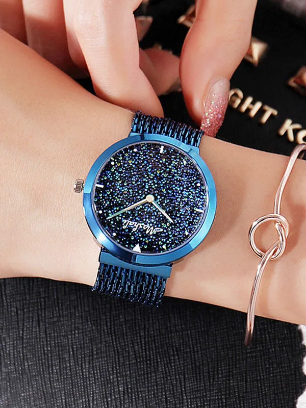 Women's Watch Shiny green large dial with full diamond tassel strap women's clothing  watch