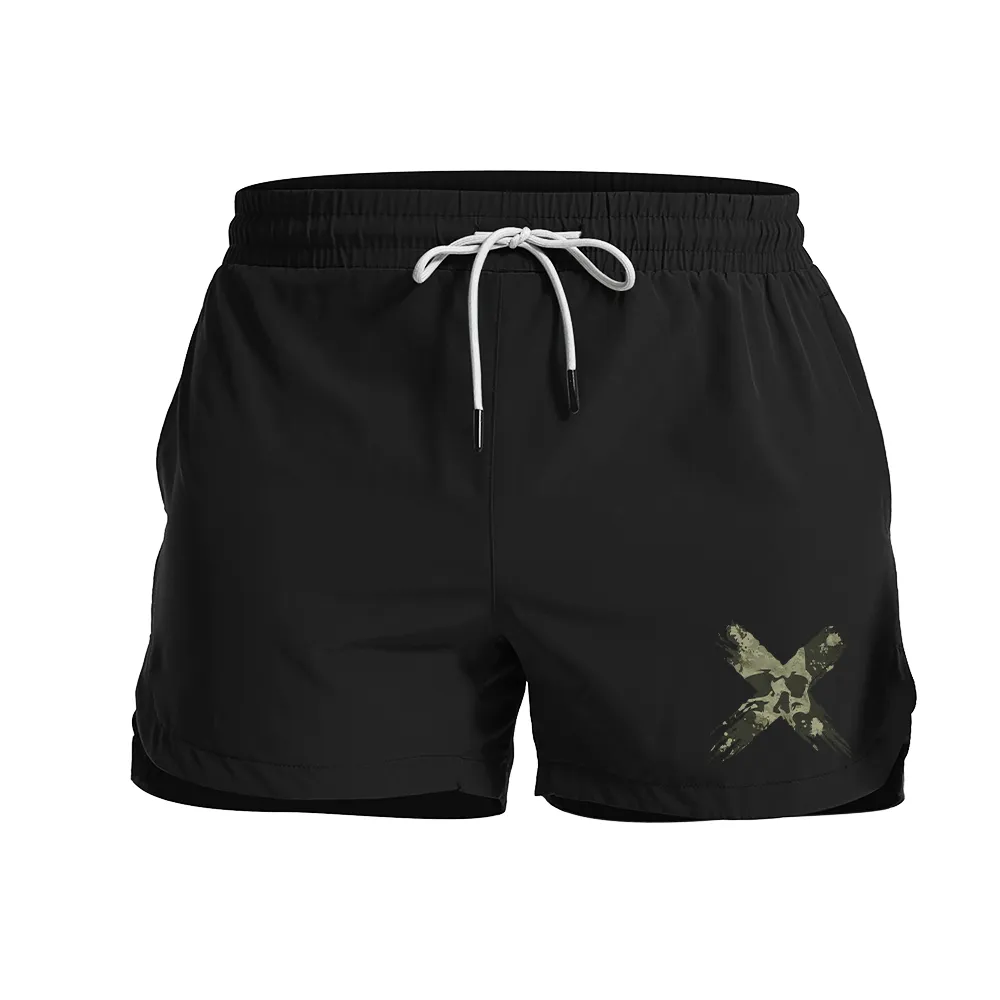X Skull Graphic Shorts