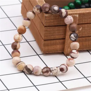 Zebra Jasper Beaded Stretch Bracelet