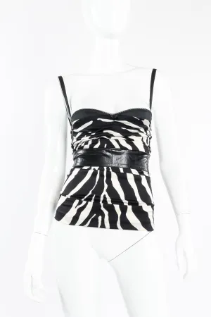 Zebra Print Bustier Tank Top